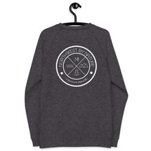 Load image into Gallery viewer, Circle Logo (back) Unisex Organic Raglan Crewneck Sweater