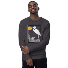 Load image into Gallery viewer, Heron Unisex Organic Raglan Crewneck Sweatshirt