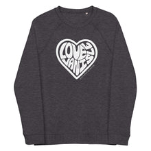 Load image into Gallery viewer, Love Van Isle Unisex Organic Raglan Crewneck Sweater