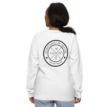 Load image into Gallery viewer, Circle Logo (back) Unisex Organic Raglan Crewneck Sweater