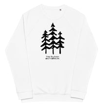 Load image into Gallery viewer, I like Big Trees Unisex Organic Raglan Sweatshirt