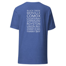 Load image into Gallery viewer, The Comox Valley Places Unisex T-shirt