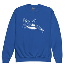 Load image into Gallery viewer, Geo Orca Youth Crewneck Sweatshirt