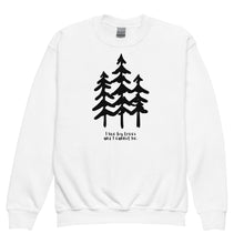 Load image into Gallery viewer, I Like Big Trees Youth Crewneck Sweatshirt