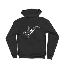 Load image into Gallery viewer, Geo Orca Unisex Zip-up Hoodie