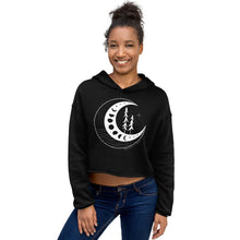Load image into Gallery viewer, Moon Phases Crop Hoodie