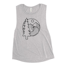 Load image into Gallery viewer, Adventure Awaits Ladies’ Muscle Tank