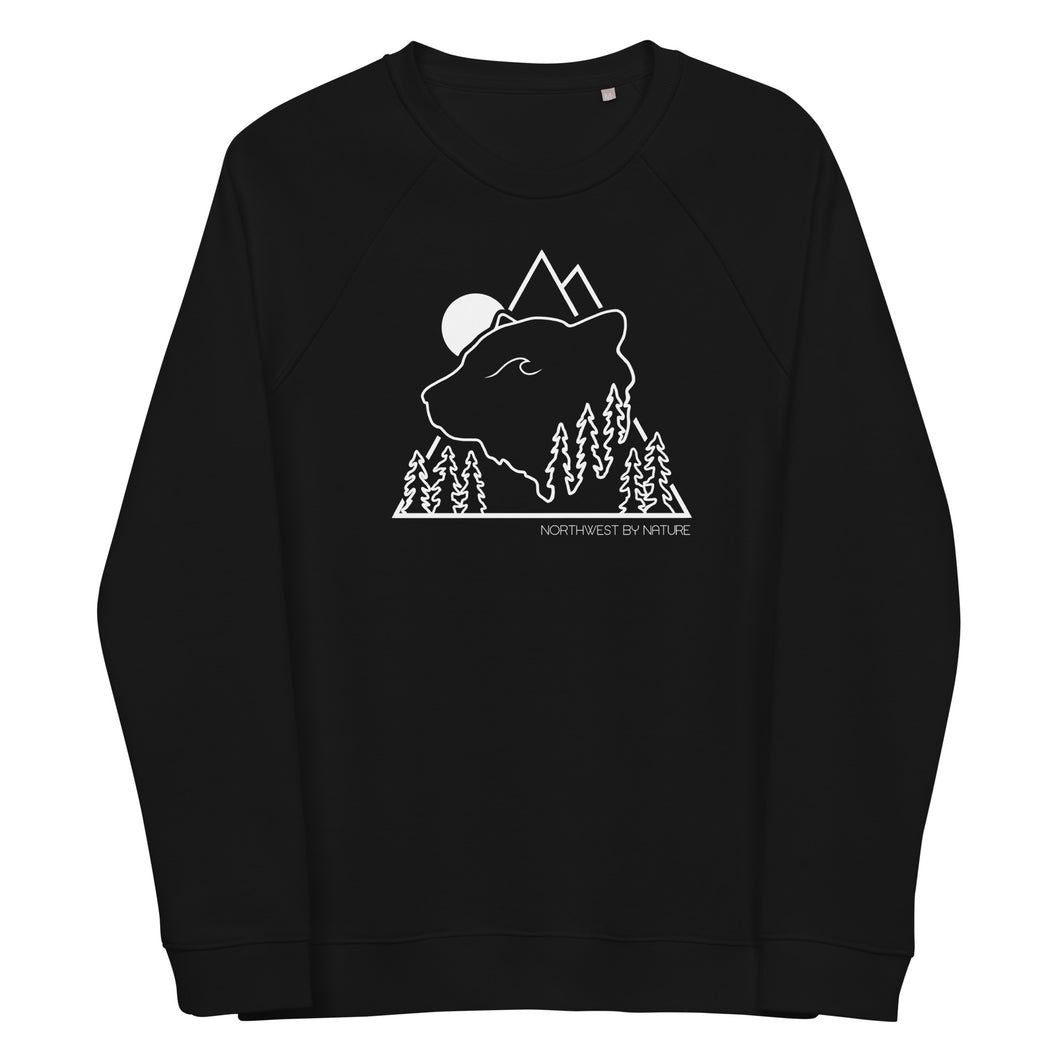 Mountain Bear Unisex Organic Raglan Crewneck Sweatshirt