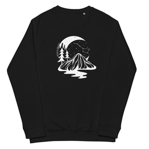 Starry Night Unisex Organic Raglan Crewneck Sweater