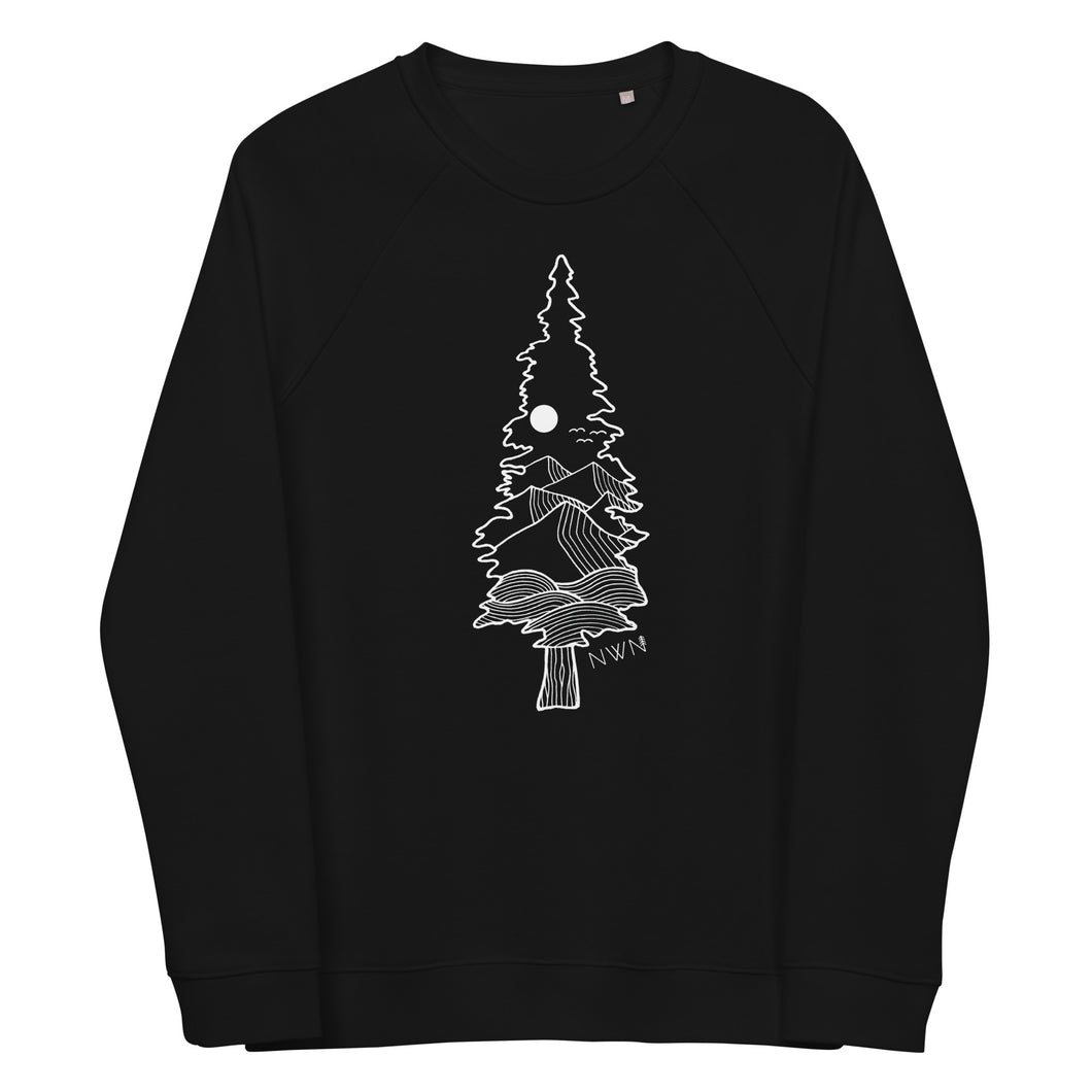 West Coast Tree Unisex Organic Raglan Crewneck Sweater