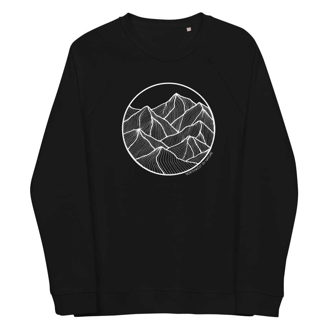 Circle Mountains Unisex Organic Raglan Crewneck Sweater