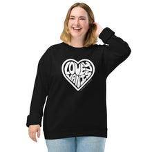 Load image into Gallery viewer, Love Van Isle Unisex Organic Raglan Crewneck Sweater
