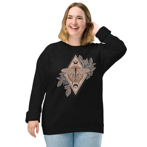 Butterfly Unisex Organic Raglan Sweatshirt