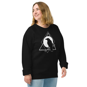 Raven Unisex Organic Raglan Crewneck Sweater