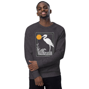 Heron Unisex Organic Raglan Crewneck Sweatshirt