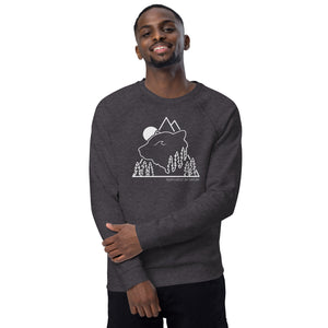 Mountain Bear Unisex Organic Raglan Crewneck Sweatshirt