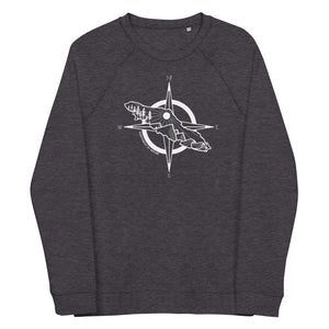 VI Compass Unisex Organic Raglan Crewneck Sweater