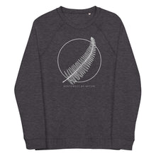 Load image into Gallery viewer, Western Sword Fern Unisex Organic Raglan Crewneck Sweater
