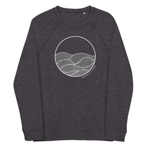 Circle Waves Unisex Organic Raglan Crewneck Sweater