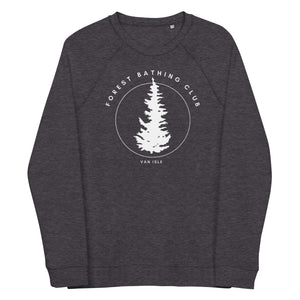 Forest Bathing Club Unisex Organic Raglan Crewneck Sweater