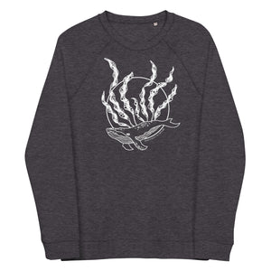 Humpback Bubbles Unisex Organic Raglan Sweatshirt