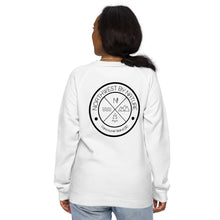 Load image into Gallery viewer, Circle Logo (back) Unisex Organic Raglan Crewneck Sweater
