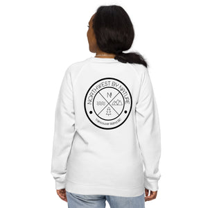 Circle Logo (back) Unisex Organic Raglan Crewneck Sweater