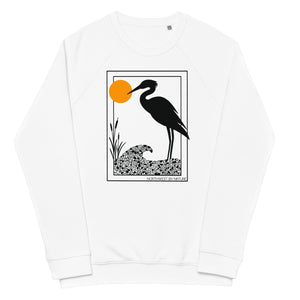 Heron Unisex Organic Raglan Crewneck Sweatshirt