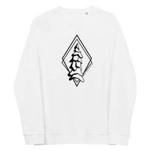 Snow Ghost Unisex Organic Raglan Crewneck  Sweatshirt