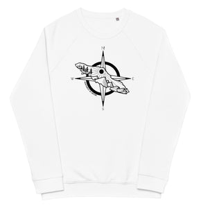 VI Compass Unisex Organic Raglan Crewneck Sweater