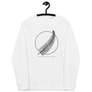 Western Sword Fern Unisex Organic Raglan Crewneck Sweater