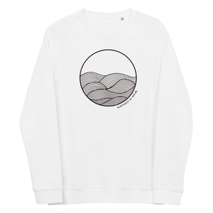 Circle Waves Unisex Organic Raglan Crewneck Sweater