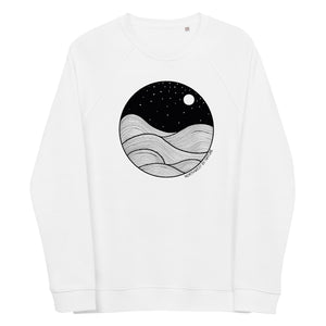 Midnight Waves Unisex Organic Raglan Crewneck Sweater