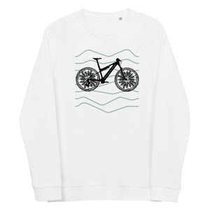 Forest Bike Unisex Organic Raglan Crewneck Sweater