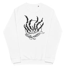 Load image into Gallery viewer, Humpback Bubbles Unisex Organic Raglan Sweatshirt
