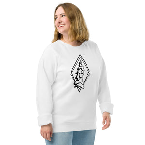 Snow Ghost Unisex Organic Raglan Crewneck  Sweatshirt