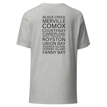 Load image into Gallery viewer, The Comox Valley Places Unisex T-shirt
