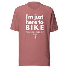Load image into Gallery viewer, I&#39;m Just Here To Bike Cumberland Unisex T-shirt
