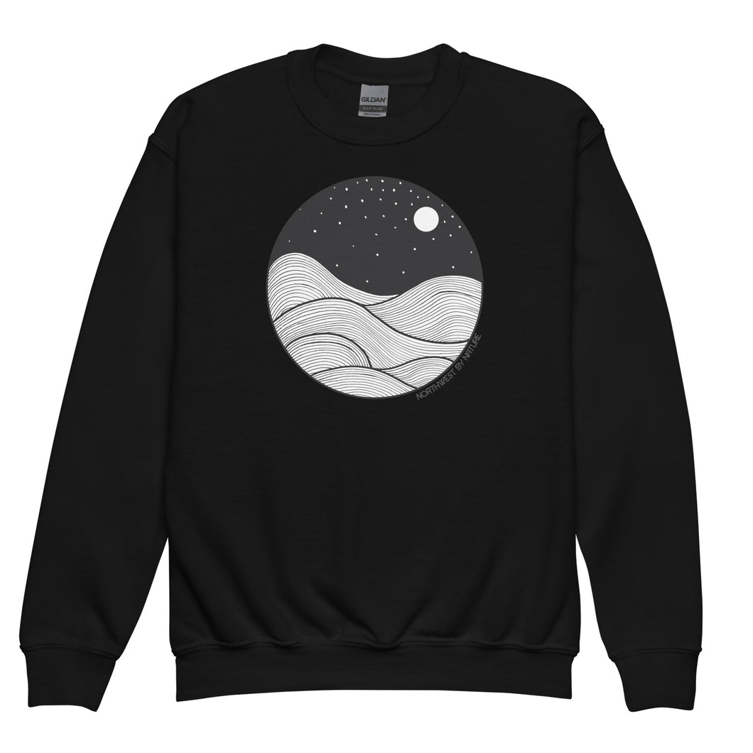Midnight Waves Youth Crewneck Sweatshirt
