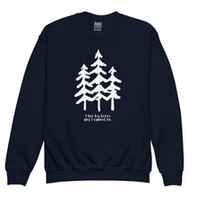 Load image into Gallery viewer, I Like Big Trees Youth Crewneck Sweatshirt
