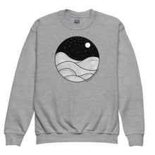 Load image into Gallery viewer, Midnight Waves Youth Crewneck Sweatshirt
