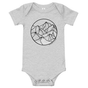 Circle Mountains baby onesie