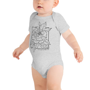 Peony baby onesie