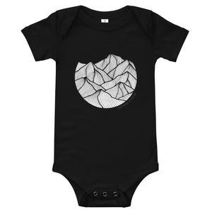 Circle Mountains baby onesie