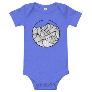 Circle Mountains baby onesie